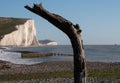 View of the Seven Sisters chalk cliffs at Hope Gap, Seaford, East Sussex on the south coast of England UK. Royalty Free Stock Photo