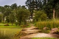 View of a seven story pagoda in the Chinese garden in Singapore Royalty Free Stock Photo