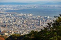 View of several Japanese cities in the Kansai region from Mt. Maya