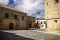 several medieval palaces from the Plaza de los Golfines in Caceres, Spain