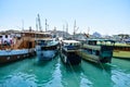 A view of several wooden boats that provide transportation services for tourists, who want to visit islands in Labuan Bajo waters