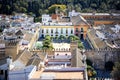 Aerial view of Seville city from the Giralda Cathedral tower, Seville Sevilla, Andalusia, Southern Spain Royalty Free Stock Photo