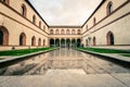 View of Sforza Castle Milan city at dusk Royalty Free Stock Photo