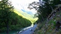 View of shady street in Los Glacieres Nationa Park