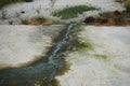 View of the shallow river bed Fonias in Lardos in August. Rhodes Island, Greece Royalty Free Stock Photo