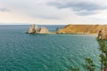 View of Shaman Rock. Lake Baikal. Olkhon Island. Russia Royalty Free Stock Photo