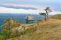 View of Shaman Rock. Lake Baikal. Olkhon Island. Russia