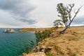 View of Shaman Rock. Lake Baikal. Olkhon Island. Russia Royalty Free Stock Photo