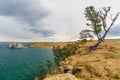 View of Shaman Rock. Lake Baikal. Olkhon Island. Russia Royalty Free Stock Photo