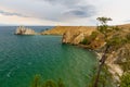 View of Shaman Rock. Lake Baikal. Olkhon Island. Russia Royalty Free Stock Photo