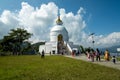 View of Shanti Stupa World Peace Pagoda - Buddhist pagoda-style monument on Anadu Hill. Royalty Free Stock Photo