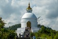 View of Shanti Stupa World Peace Pagoda - Buddhist pagoda-style monument on Anadu Hill. Royalty Free Stock Photo