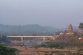 View of Sharada Amma Pitham temple and Tunga River, India Royalty Free Stock Photo