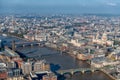 View from the shard down the thames from southwark bridge to wesminster Royalty Free Stock Photo