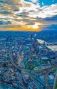 Sunset over London from Shard United Kingdom Royalty Free Stock Photo