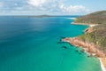 View of Zenith Beach, Fingal Spit and Shark Island, Port Stephens, Australia