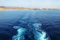 The view on Sharm el Sheikh harbor from yacht Royalty Free Stock Photo