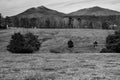 View of Sharp Top and Flat Top Mountains Royalty Free Stock Photo