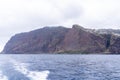 View of sheer volcanic cliff