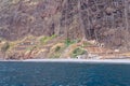 View of sheer volcanic cliff