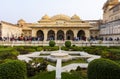 View of the Sheesh Mahal and the garden in Amer Fort