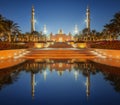 Sheikh Zayed Grand Mosque at sunset Abu-Dhabi, UAE Royalty Free Stock Photo