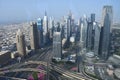 View of Sheikh Zayed Road from Address Sky Views Observatory in Dubai, UAE Royalty Free Stock Photo