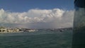 View from the ship of the bridge and the sea, the beautiful Bosphorus