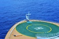 View of ship`s bow and helipad of the cruise ship.