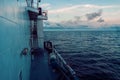 View from ship or vessel deck to open sea - beautiful seascape Royalty Free Stock Photo