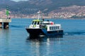 View of a ship on Vigo port Royalty Free Stock Photo