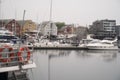 view of ships int port of Tromso, Norway Royalty Free Stock Photo