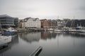 view of ships int port of Tromso, Norway Royalty Free Stock Photo