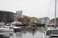 view of ships int port of Tromso, Norway Royalty Free Stock Photo