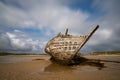 View of the shipwreck of the Cara Na Mara on Mageraclogher Beach in Ireland Royalty Free Stock Photo