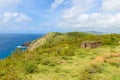 View from Shirley Heights to the coast of Antigua, paradise bay at tropical island in the Caribbean Sea Royalty Free Stock Photo