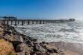 A view from the shore along the pier at Swakopmund, Namibia