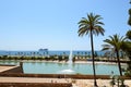 The view on shore and fountain near Cathedral of Santa Maria