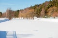 View from the Frozen river Royalty Free Stock Photo