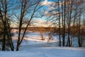 View from the shore on a frozen river Royalty Free Stock Photo