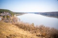 View from the shore of open-air museum Tomsk pisanitsa located north-west of Kemerovo on the right bank of the Tom River