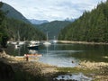 A view from the shore in Roscoe Bay, in Desolation Sound, Britis Royalty Free Stock Photo