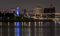 City Lights, Harbor and Urban Skyline at Night Royalty Free Stock Photo