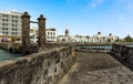 A view of the shoreline in Arrecife, Lanzarote from the causeway to the islet of the English