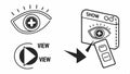 View and show window icons, interface design elements vector design Generative AI Royalty Free Stock Photo