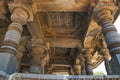View showing the ceiling architecture of Nandi mandapa in front of Shantelashwara shrine, Hoysaleshvara Temple, Halebid, Karnataka