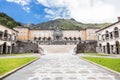 View of Shrine of Oropa, in the mountains of Biella, Piedmont It