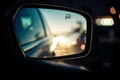 View from the side car mirror. Royalty Free Stock Photo