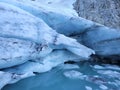 View of side of glacier at wedgemount lake Royalty Free Stock Photo