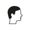View Side Man Silhouette Icon. Male Hairstyle Profile Black Pictogram. Men Head with Refined Hair Icon. Isolated Vector Royalty Free Stock Photo